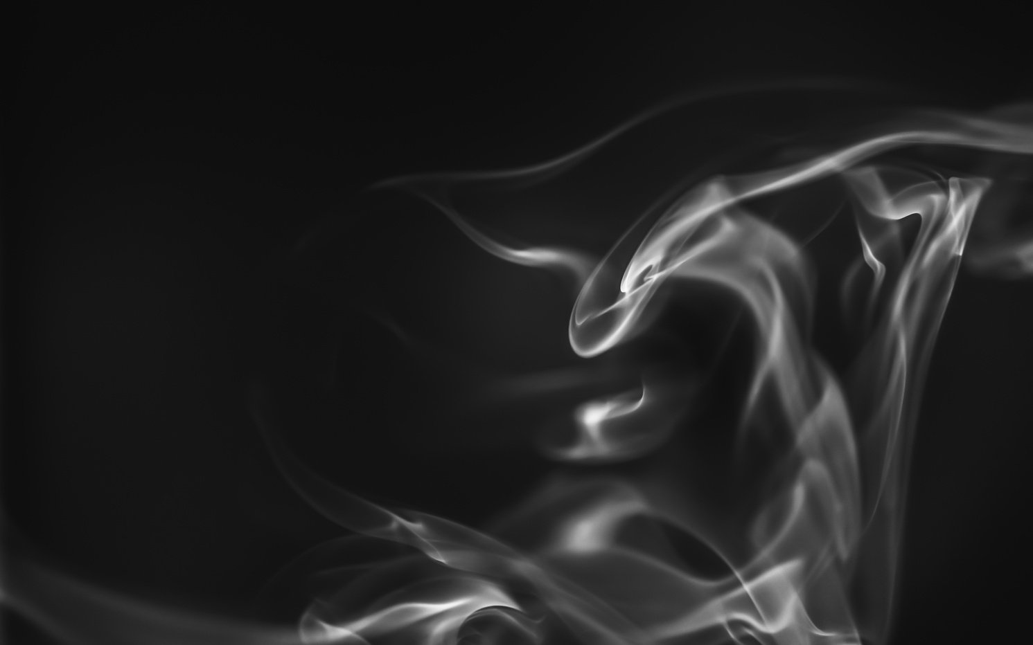 White Smoke in Black Background